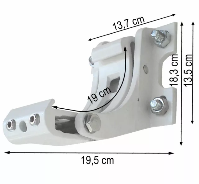 Juego de 3 soportes de pared para toldo H124, adaptador consola de pared montaje en pared, blanco 3