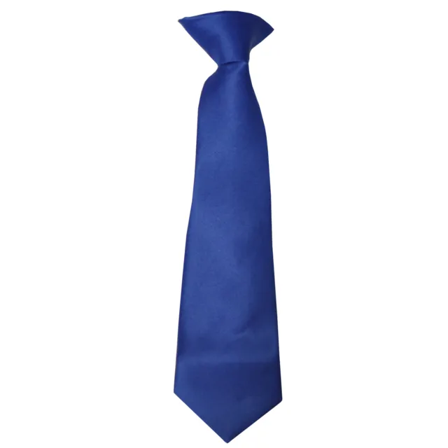 New Vesuvio Napoli Kid's Boy's Clip On Pre-tied Necktie size 14 Royal Blue