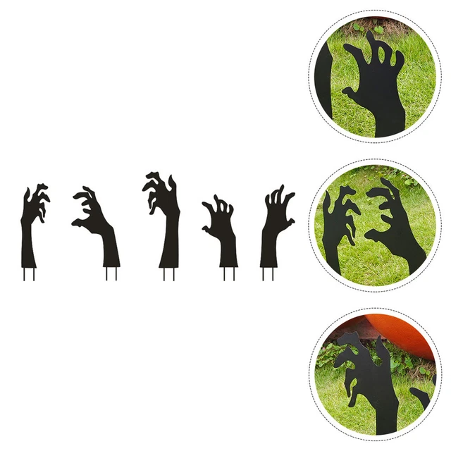 5 piezas hembra de metal hierro espeluznantes decoraciones de Halloween negro