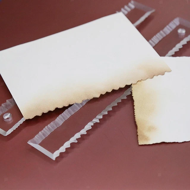 Lot De 2 Règles Métal Pour Découpage Papier - Bords Déchirure, Artisanat, Acier Carbone