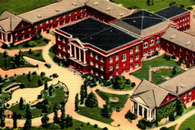 Columbia College SC Aerial Airplane View Asheville Publisher linen postcard P36
