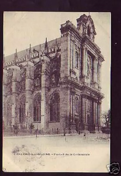 A00034- Cpa  51-  Chalon Sur Marne  Portail  Cathedrale