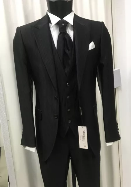 Abito Uomo Sposo  Nero Unito Firmato Carlo Pignatelli Cerimonia Suit   Wedding