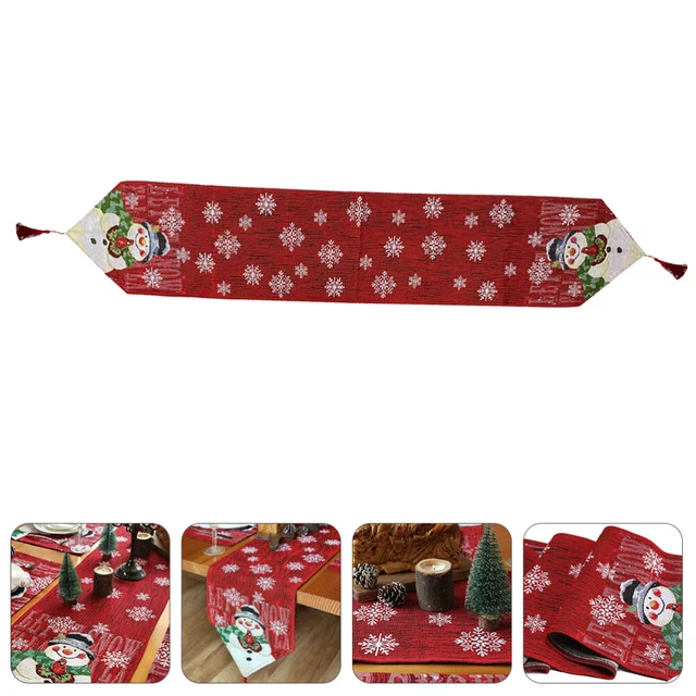 Pasillo de mesa de Navidad manteles bufanda mantel de Navidad banquete