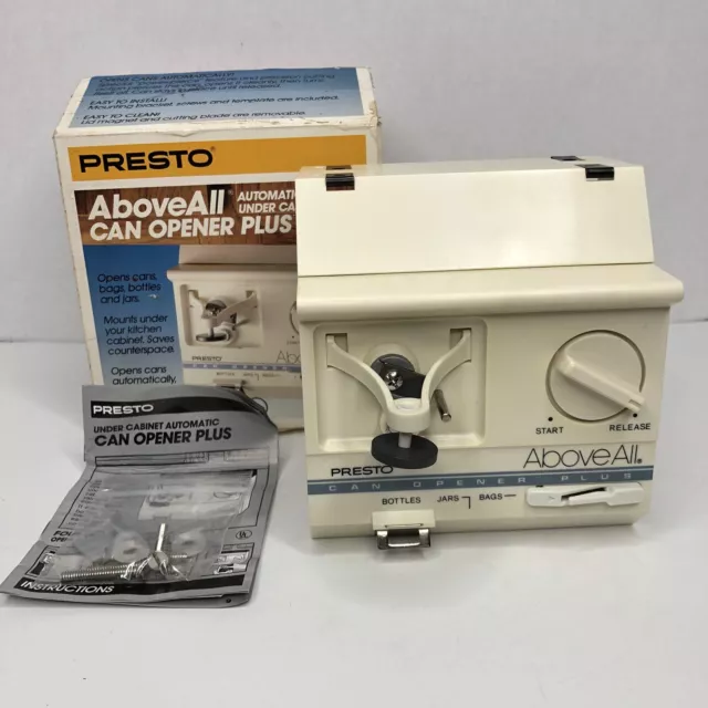 Presto Above All Under Cabinet Electric Can Opener 05642 Space Saver Works