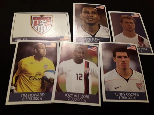 6 x USA Rafo World Cup 2010 football stickers - all different & unused