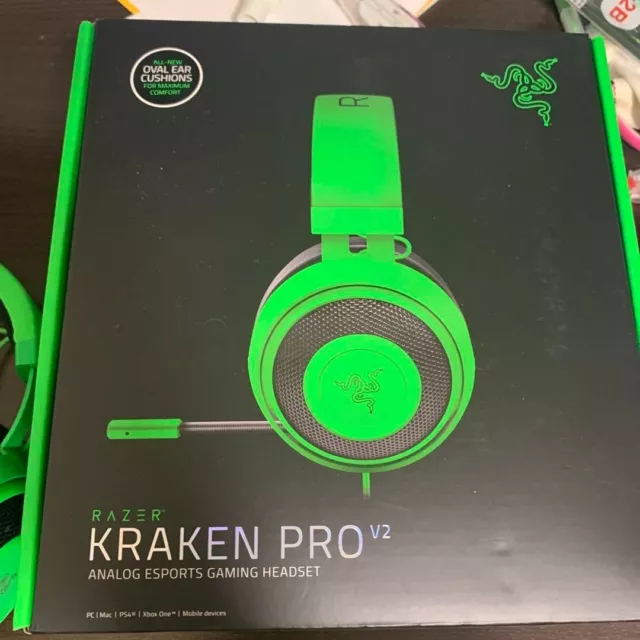 Razer Kraken Pro V2 Analog Gaming Headset for PC/Xbox One/PS4 Green Oval USED