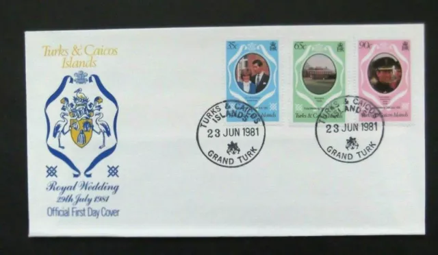 Turks & Caicos Islands-1981-Charles & Diana Royal Wedding FDC-Grand Turk