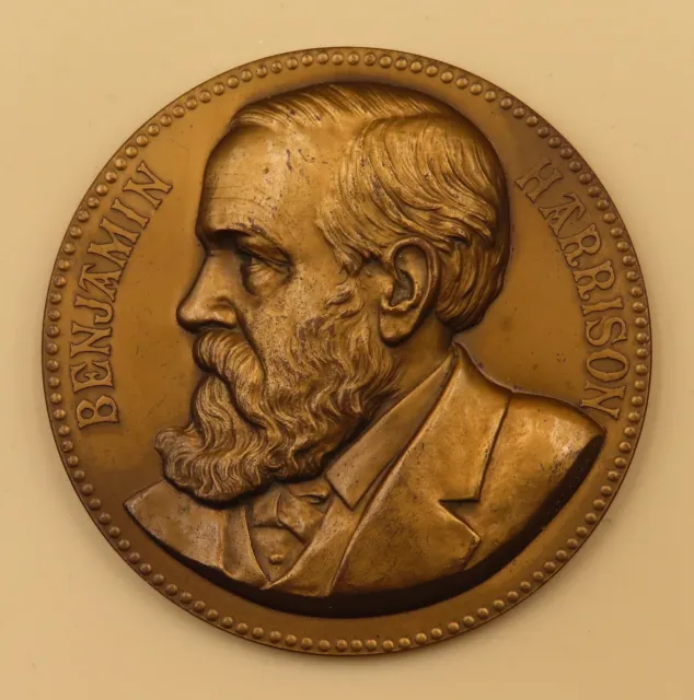Benjamin Harrison Presidential Inaugural Metal 1889, 3" Diameter