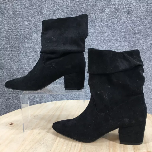 Steven Steve Madden Boots Womens 7.5 M Karalee Heels Ankle Bootie Black Fabric