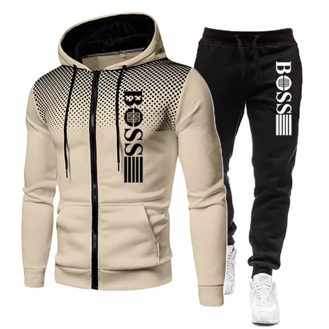 New Mens Full Zip Tracksuit Hoodie Jogger Jacket Pants Set 2pcs ❗