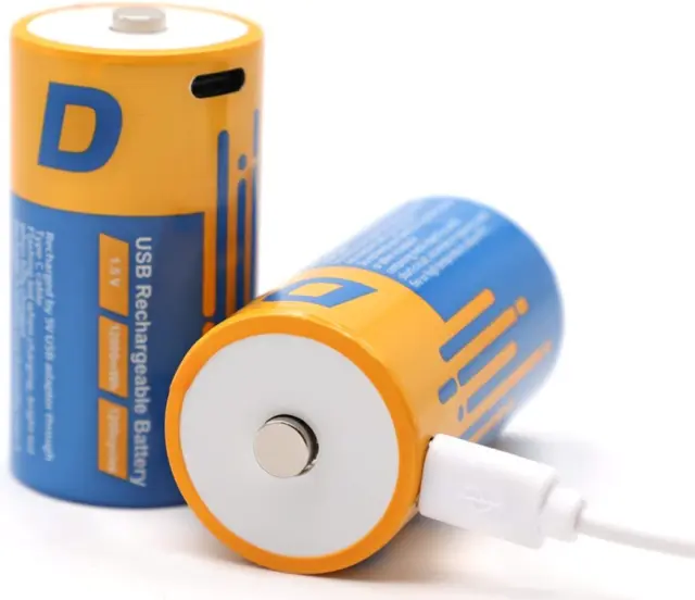 Batterie Ricaricabili Al Litio D, 1,5 V USB Agli Ioni Di Litio, 12000 Mwh Con Ca