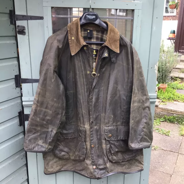 Vintage Barbour Game fair Green Wax Jacket 44” Chest