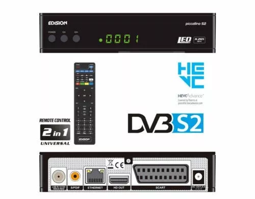 Edision Piccollino Decoder  S2  DVB-S2 HEVC H265 FHD IPTV Config.TivùSat