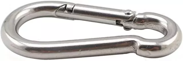 304 Stainless Steel Spring Snap Link Hook, Loaded Hook,Keychain Carabiner Clip f
