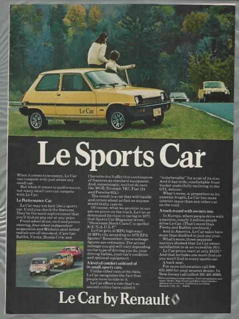 1979 RENAULT Le CAR advertisement, Le Car small sports car, road rally