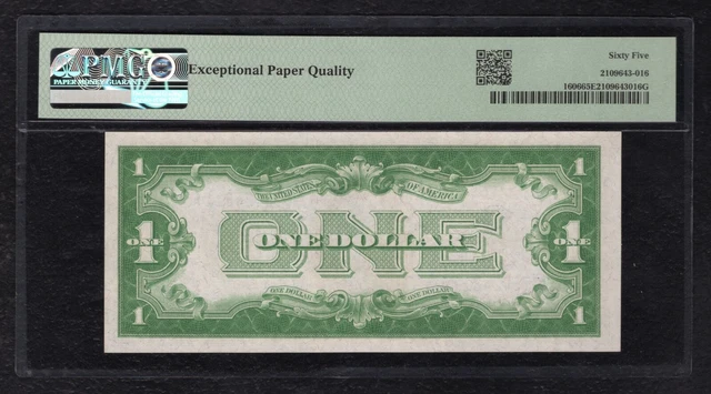 Fr. 1606 1934 $1 “Funnyback” Silver Certificate Note Pmg Gem Uncirculated-65Epq 2
