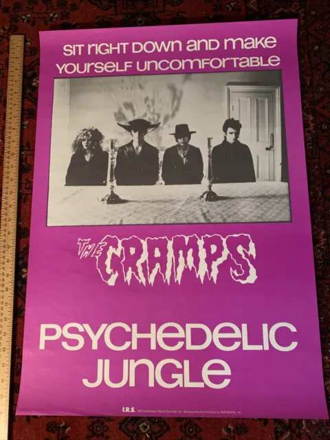 THE CRAMPS 1981 PSYCHEDELIC JUNGLE IRS ALBUM  PROMO  POSTER 20”x28” Mint
