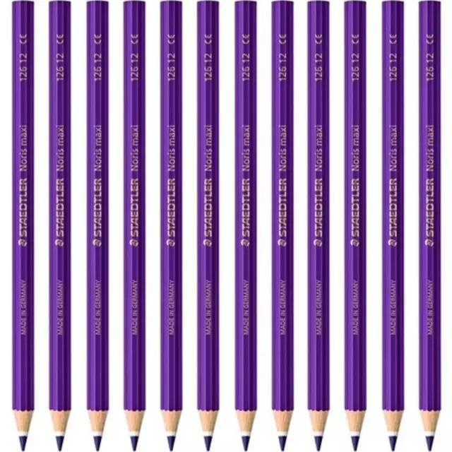 NEW Staedtler 126 12-6 Noris Club Maxi Learner Coloured Pencils Violet Pack 12