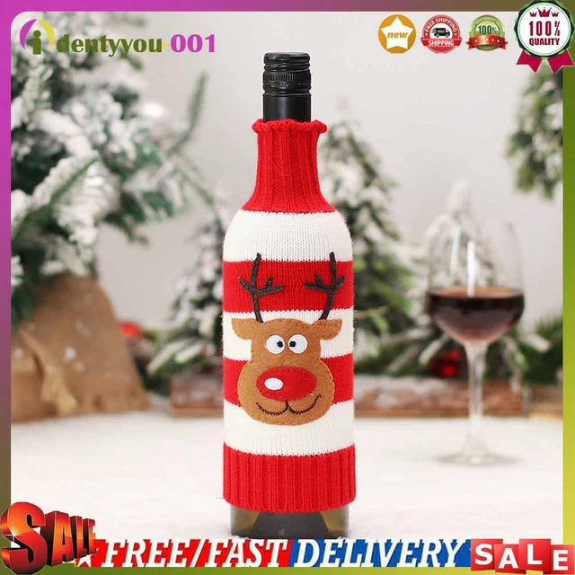 Abrigo de botella de franela de Navidad artículos de cocina champán botella de vino bolsillo
