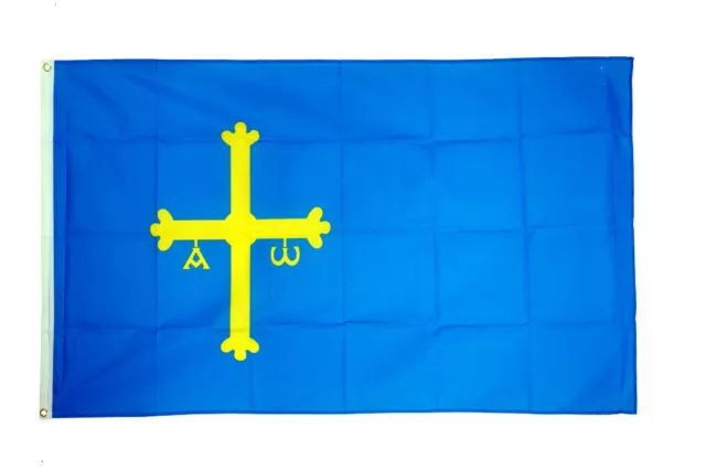 Asturias Flag Large 5 x 3' - Spain Spanish Region Province Espana Victory Cross