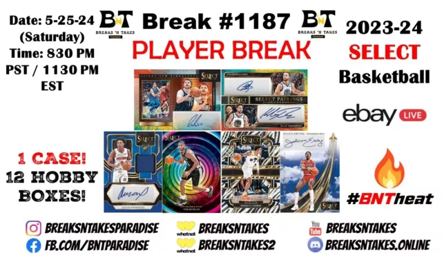 DWYANE WADE 2023-24 NBA Select Basketball Hobby CASE 12 BOX Break #1187 ...