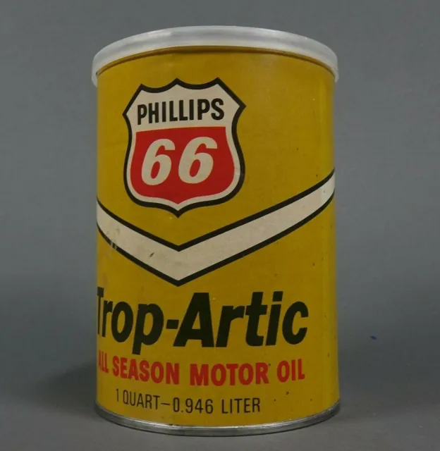 Phillips 66 Trop-Artic Puzzle Motor Oil Can Hawaii/Alaska 2 Sided Complete