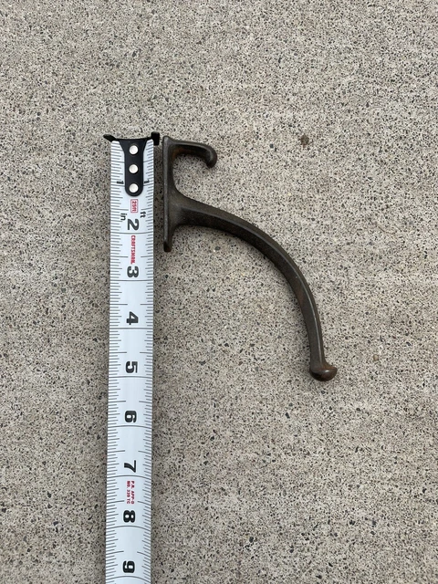 Antique Vintage Set of 3 Industrial Cast Iron Coat Hat Hooks 9