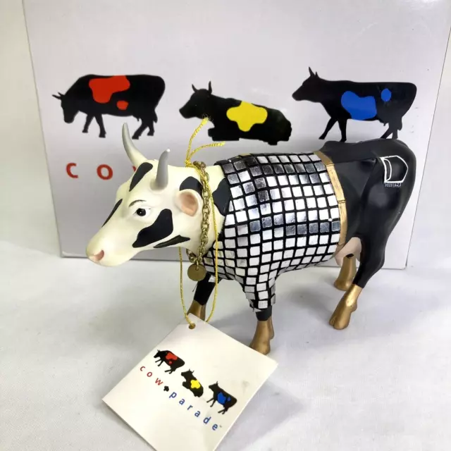 Cow Parade DISCO COW Figurine #9134 by Westland from 2001 with Tag and Box