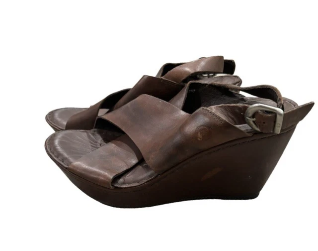 BORN WOMENS BROWN Emmy II Wedges. Size 8 50.00 PicClick
