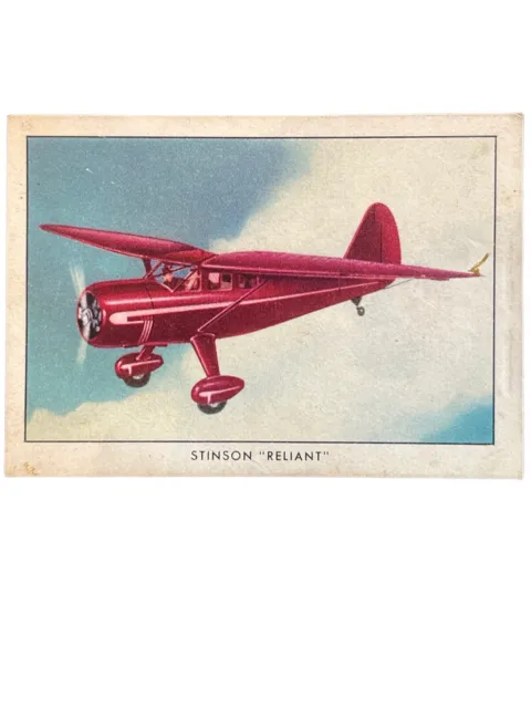 Vintage Wings Cigarettes Card #35 Stinson Reliant Airplane No Letter Series T87