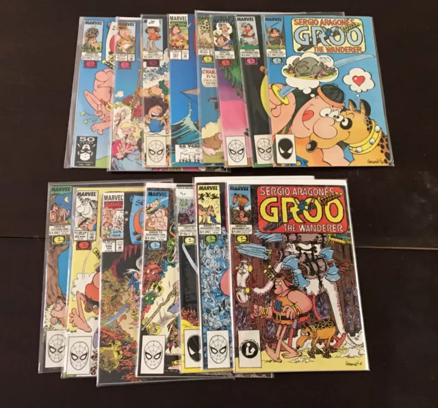 Groo the Wanderer Lot Of 15 Low Run Marvel Comics Key Rare Sergio Aragones