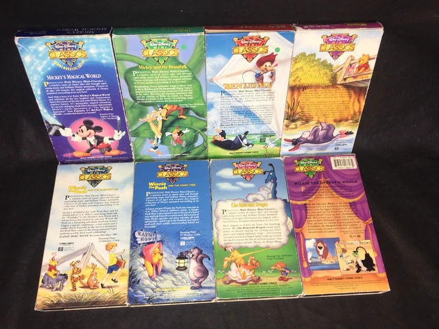 DISNEY MINI CLASSICS VHS Lot X8 Winnie The Pooh Mickey Mouse The 