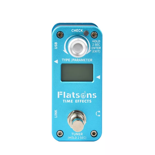 FLATSONS Mini Guitar Effects Pedal 2 In 1 Reverb Delay LED Light Digital Bypass