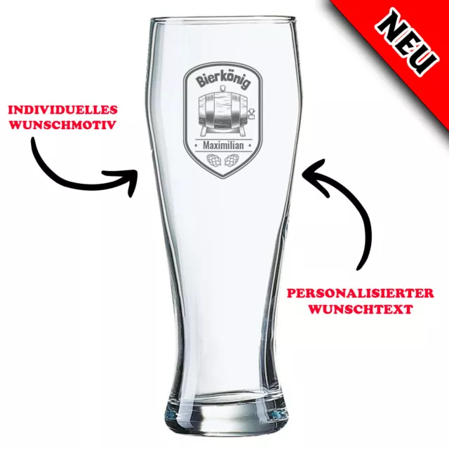 Weizenbierglas mit Gravur Personalisiert Bierfass Geschenkidee Party Name 0,5 l