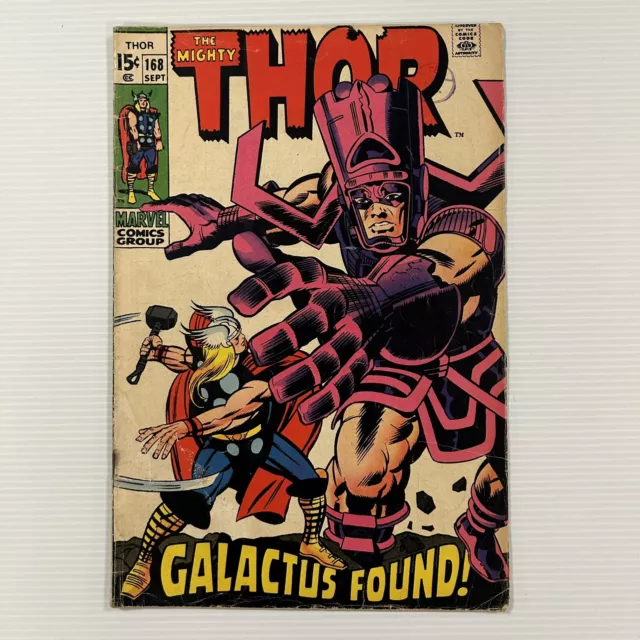 The Mighty Thor #168 1968 VG 1st Appearance of Thermal Man Cent Copy Pence Stamp