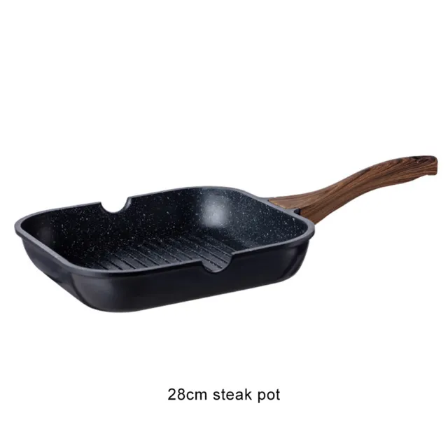 Non-stick Frying Pan For All Cooktops Skillet With Grill Marks Black Stainless