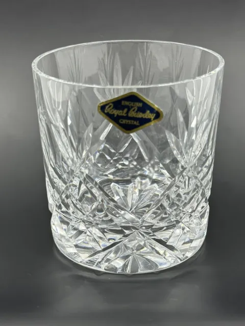 Vintage Royal Brierley Crystal "BRAEMAR" Whiskey Glass / Tumbler Tall 3