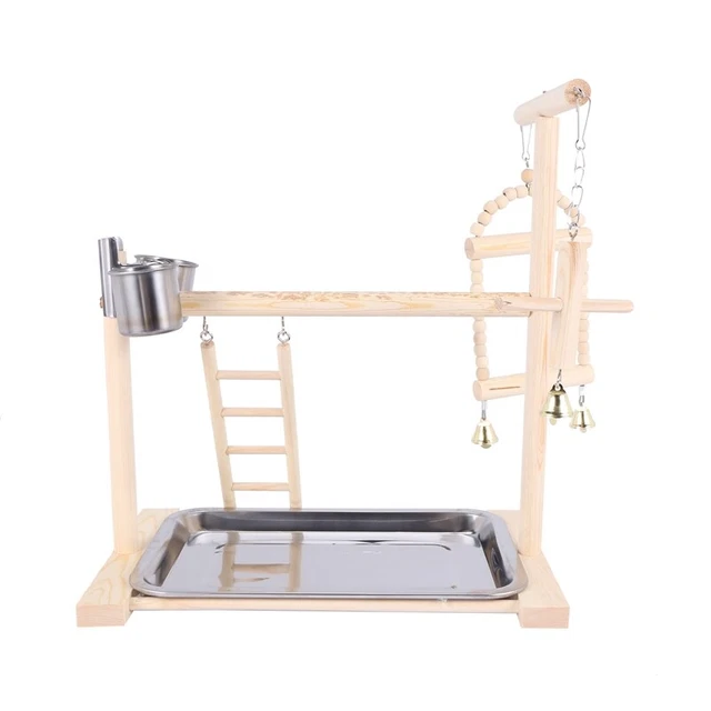 Parrot Play Stands Cup Toys Bandeja PáJaro Columpio Escalada Colgante Escal A7C9