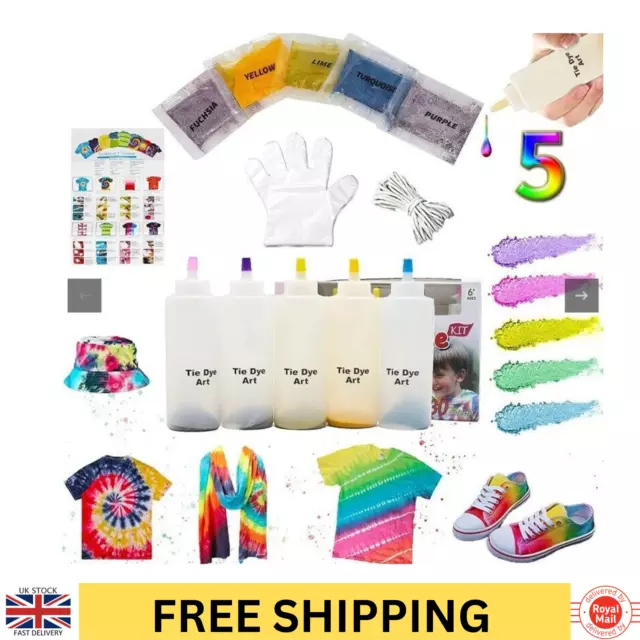 Tie Dye Kit Set of 24 Bottle Colours Ink Tie-Dye Kits for Dyeing Fabric  Clothes