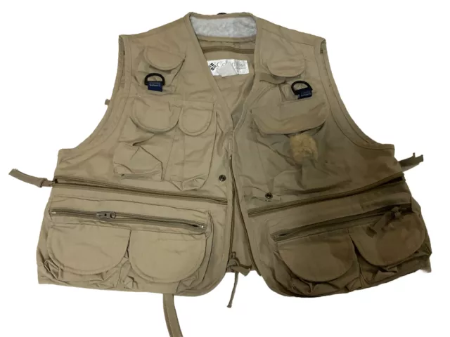 VINTAGE LM DICKSON Mens Tan Cotton Fly Fishing Cargo Pocket Vest Size  Medium $27.99 - PicClick