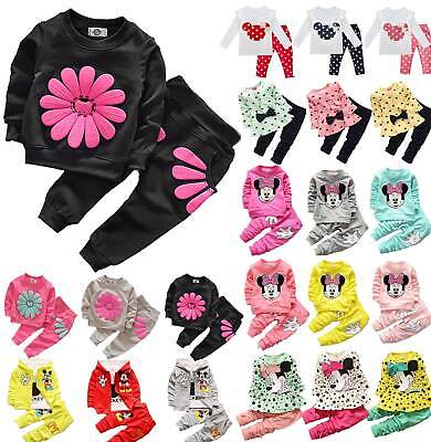 Toddler Kids Baby Girls Outfits Sweater Casual Tops Pants Tracksuit Clothes Set