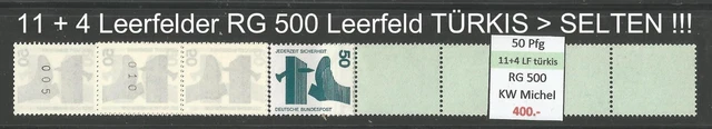 RM Unfallverhütung 50 Pfg RG 500 ROLLENENDE RE 11 + 4 LF türkis (SELTEN !!!) **