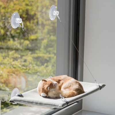 Neuf Trixie Trixie Chats Couchette pour Vitre Gris 