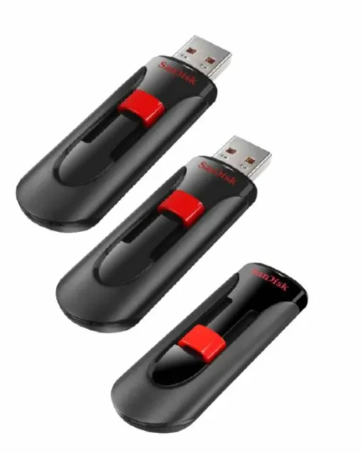 SanDisk Cruzer Glide 32GB 64GB 128GB USB 2.0 Flash Drive Memory Stick lot UK