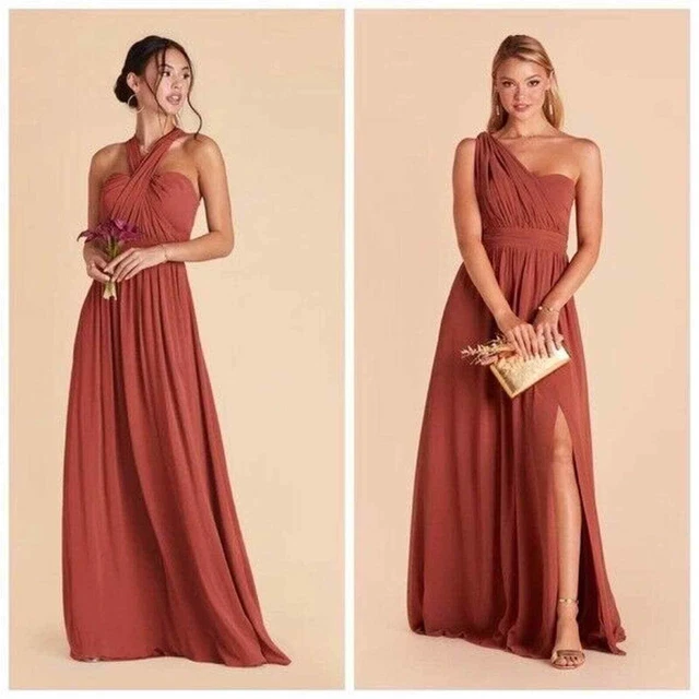 Birdy Grey Grace Women's Size XS Dusty Rose Chiffon Convertible Formal Dress NWT