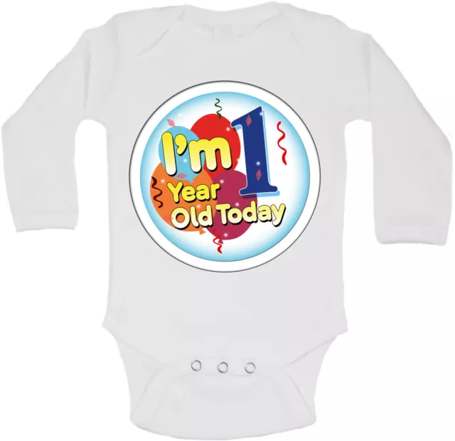 Gilet personalizzati a maniche lunghe bambino body in 1 anno oggi ragazzo bambina bianco