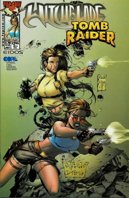 WITCHBLADE / TOMB RAIDER Vol. 1 #1/2 (Jul 2000) ~ LARA CROFT - VARIANT COVER 'A'