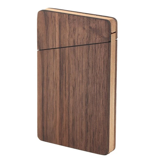Portable Wooden Business Card Case Men and Women Business Gift Card Holder F9V8