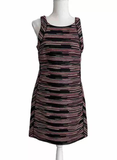 Trina Turk Black & Pink Verbena Jacquard Sleeveless Mini Sheath Dress 6